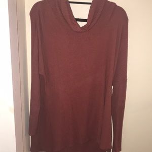 Cowl neck mauve sweater